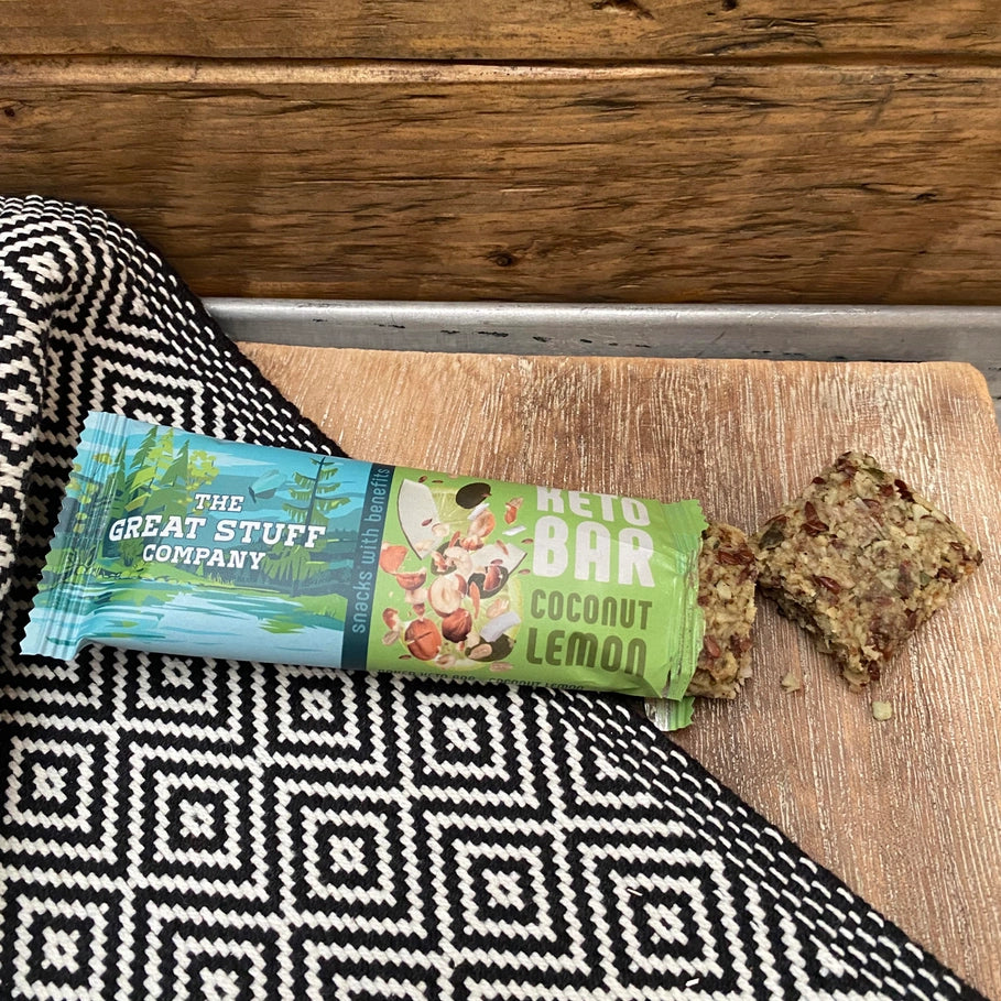 Baked Keto Bar - Hazel & Coconut Lemon - The Great Stuff Company