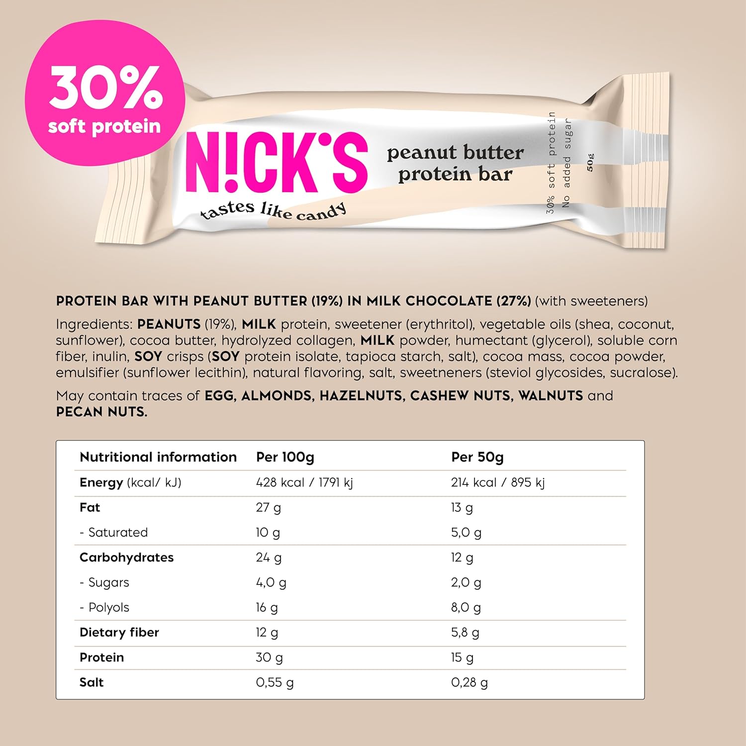 NICK'S - Protein Bar Peanut Butter