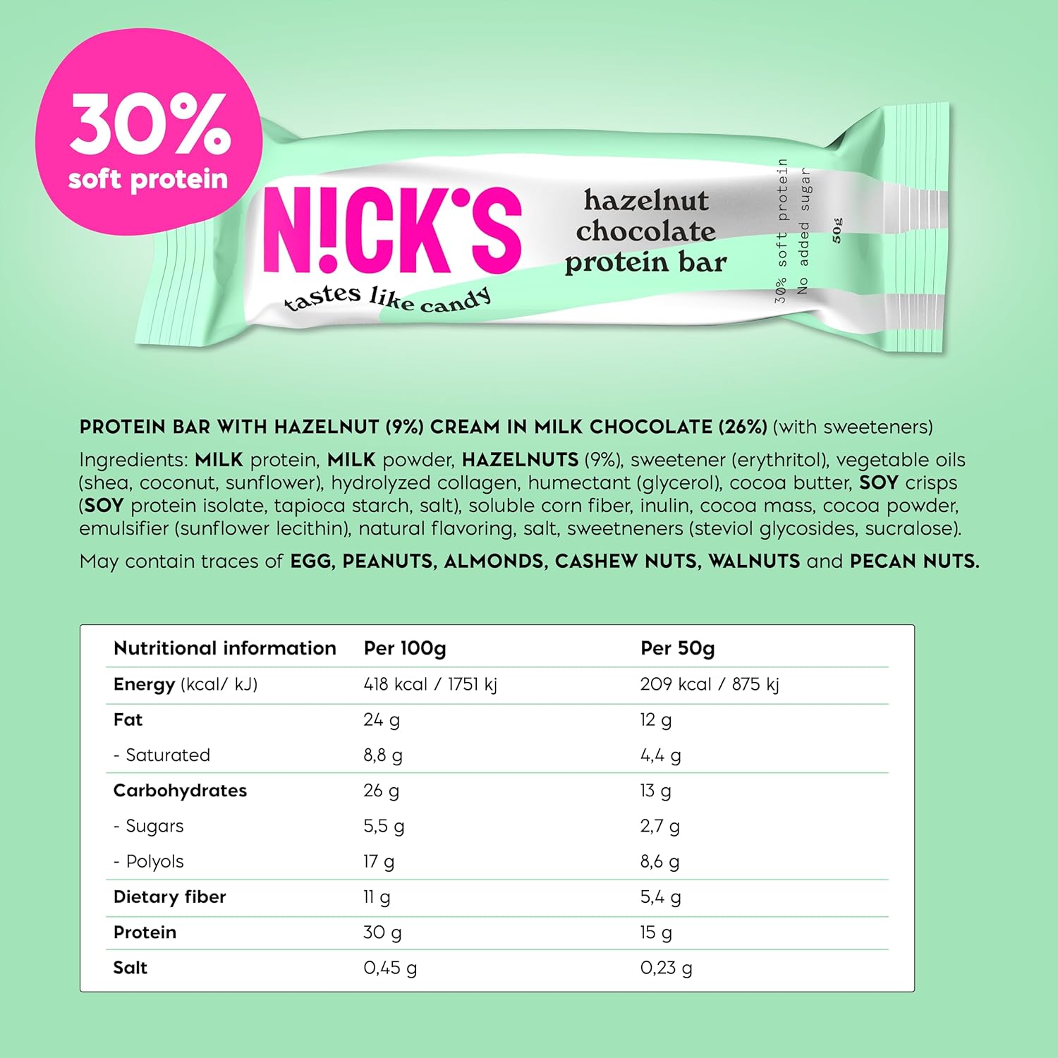 NICK'S - Protein Bar Hazelnut Chocolate