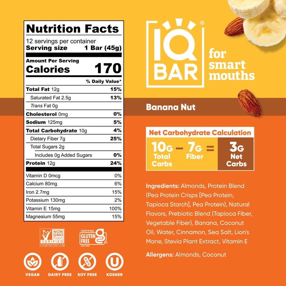 IQ Bar Banana Nut Keto Vegan