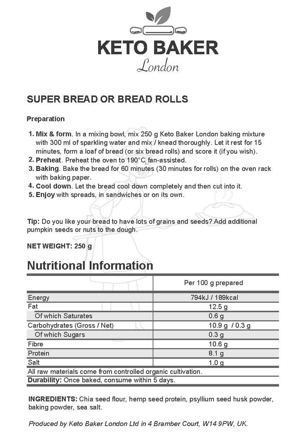 Keto Baker London - Super Bread Mug Bread Mix