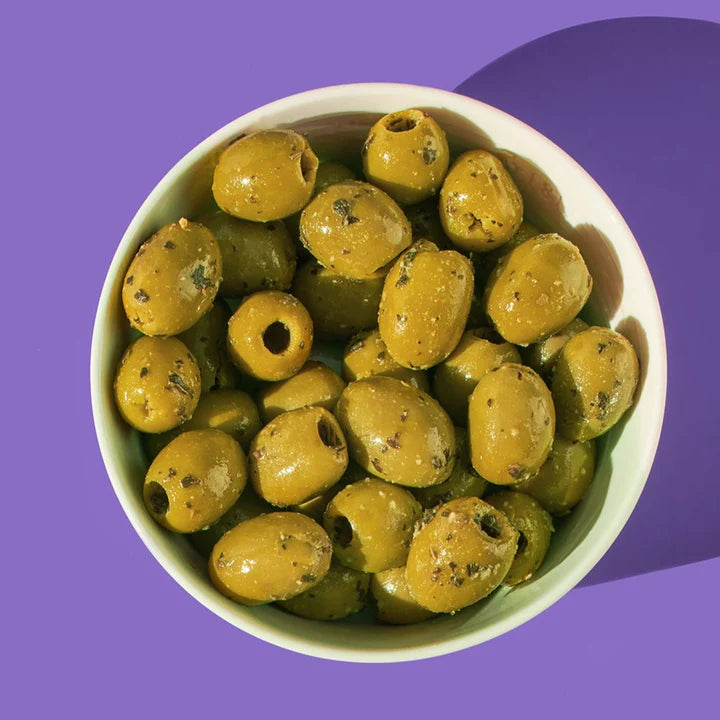 Olly's - Garlic & Basil Green Olives