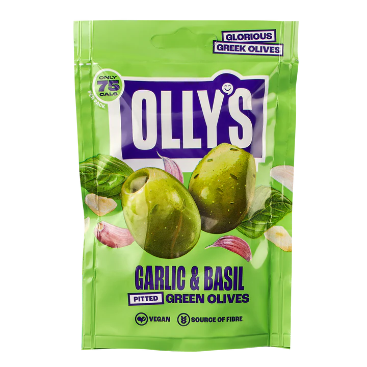 Olly's - Garlic & Basil Green Olives