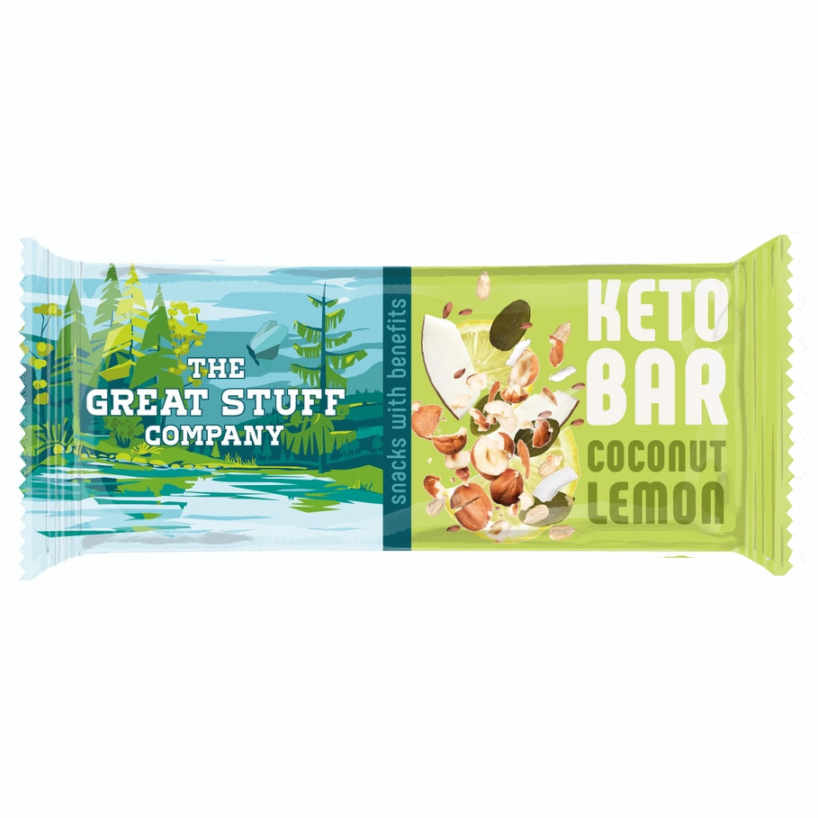 Baked Keto Bar - Hazel & Coconut Lemon - The Great Stuff Company