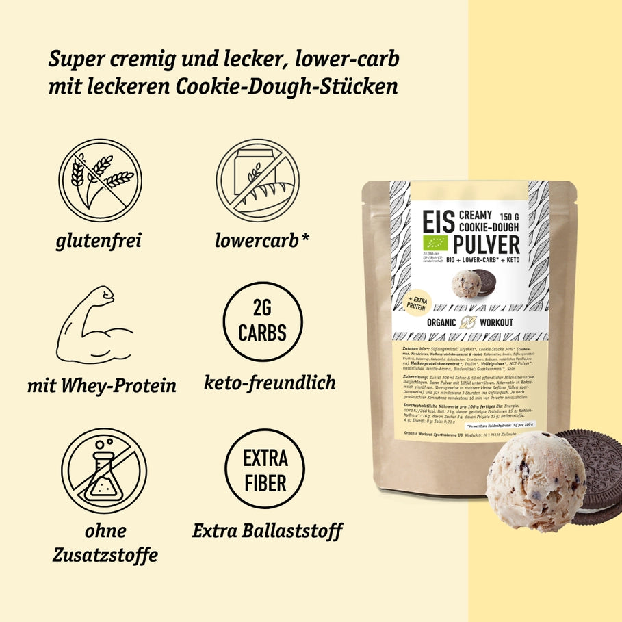 Creamy Cookie-Dough Ice Cream Powder - Organic Workout