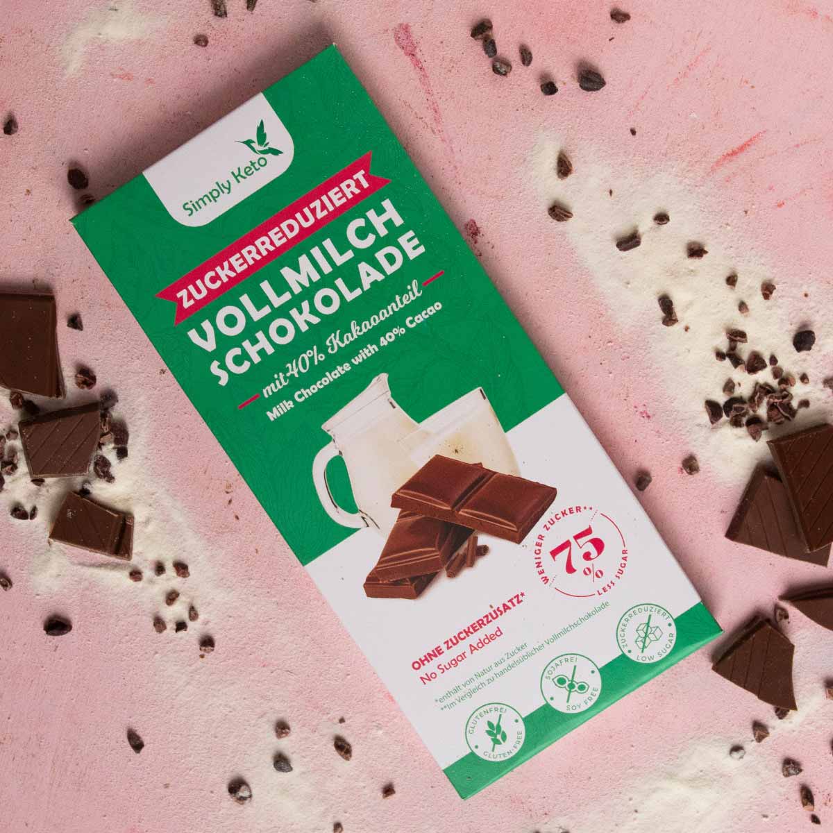 Simply Keto - Reduced Sugar Whole Milk Chocolate Bar