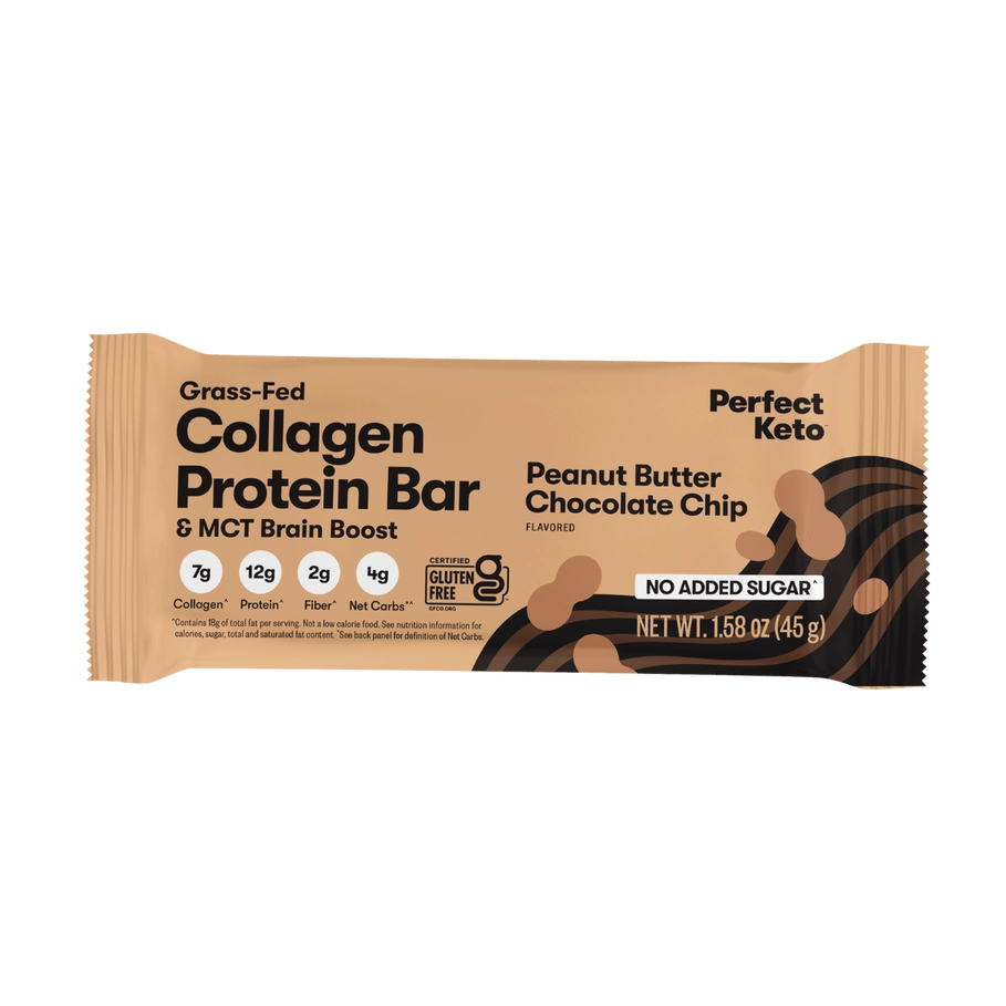 Perfect Keto - Peanut Butter Choc Chip Collagen Bar