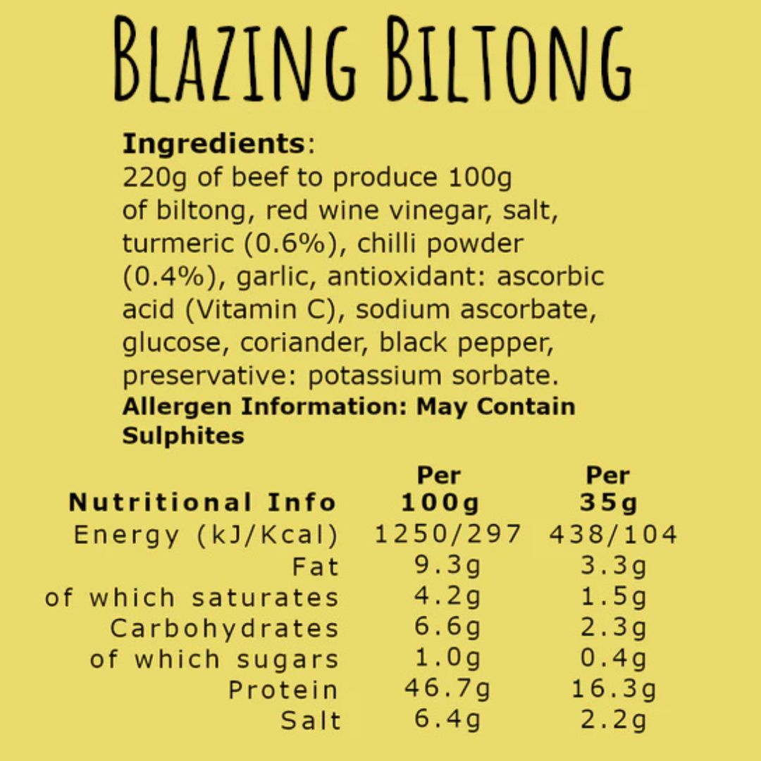 From Our Farm - Grass Fed Blazing Turmeric Biltong