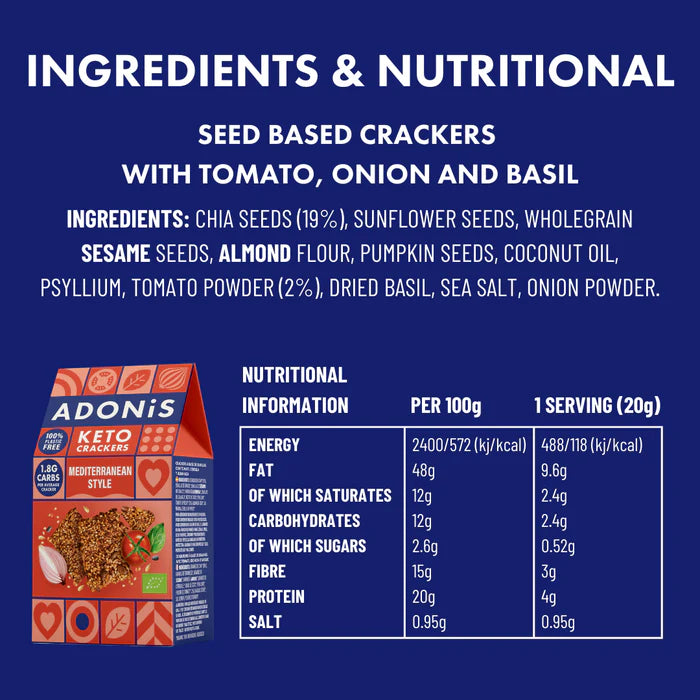 Mediterranian Style Keto Crackers - Adonis