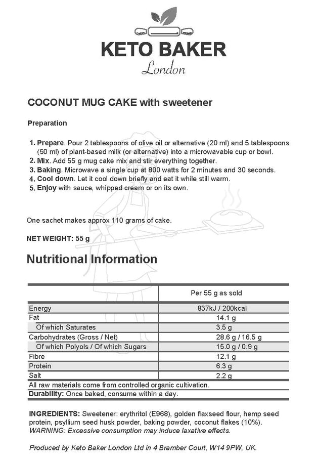 Keto Baker London - Coconut Mug Cake