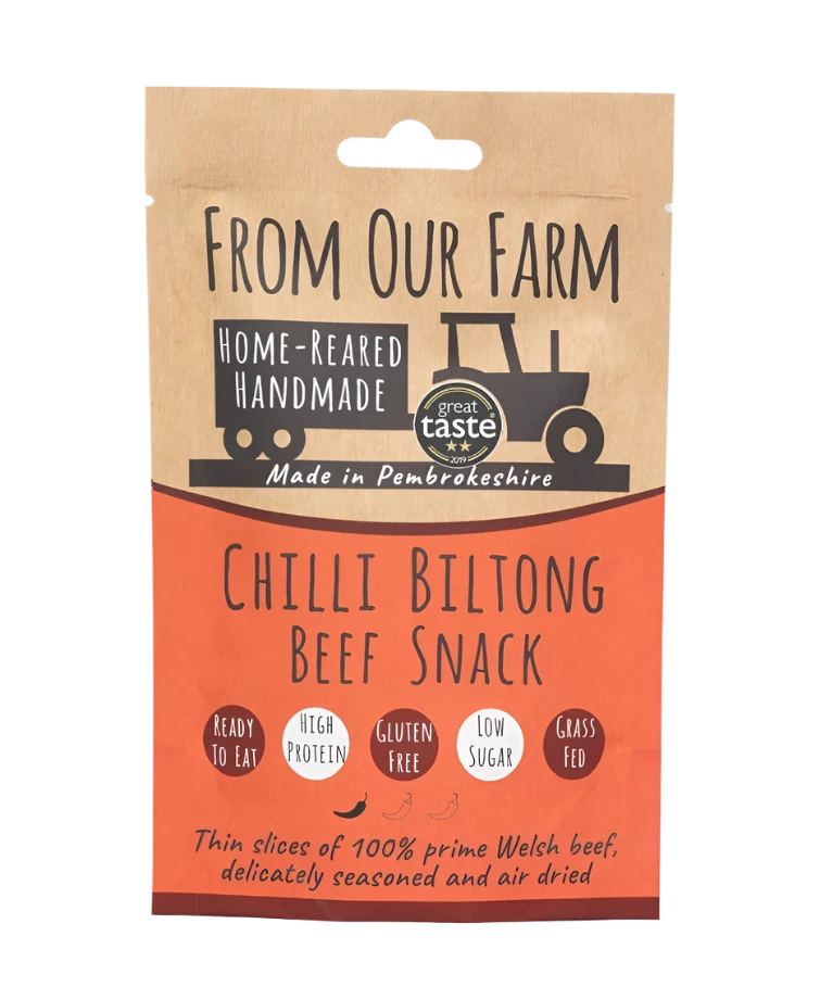 From Our Farm - Grass Fed Chilli Beef Biltong 