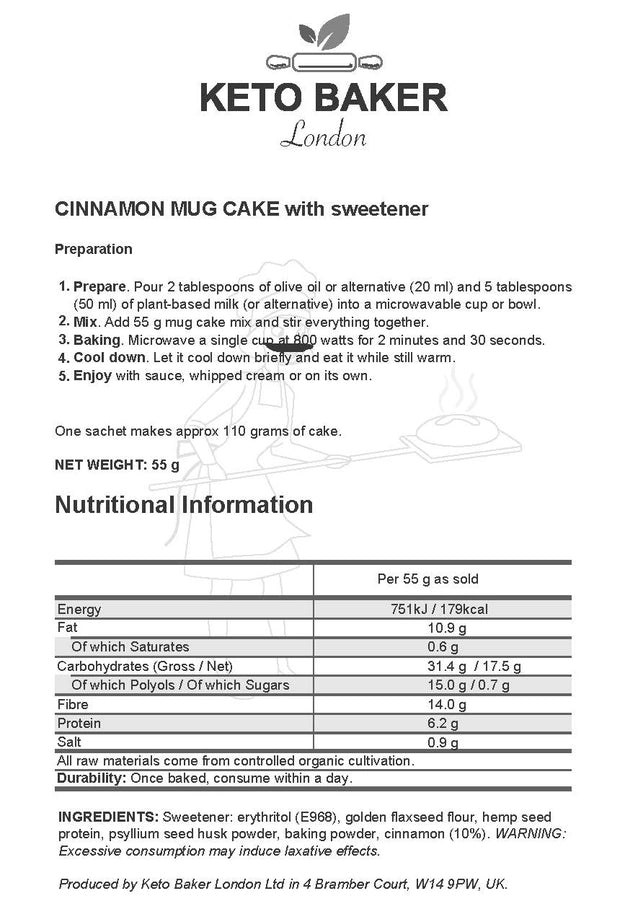 Keto Baker London -  Cinnamon Mug Cake