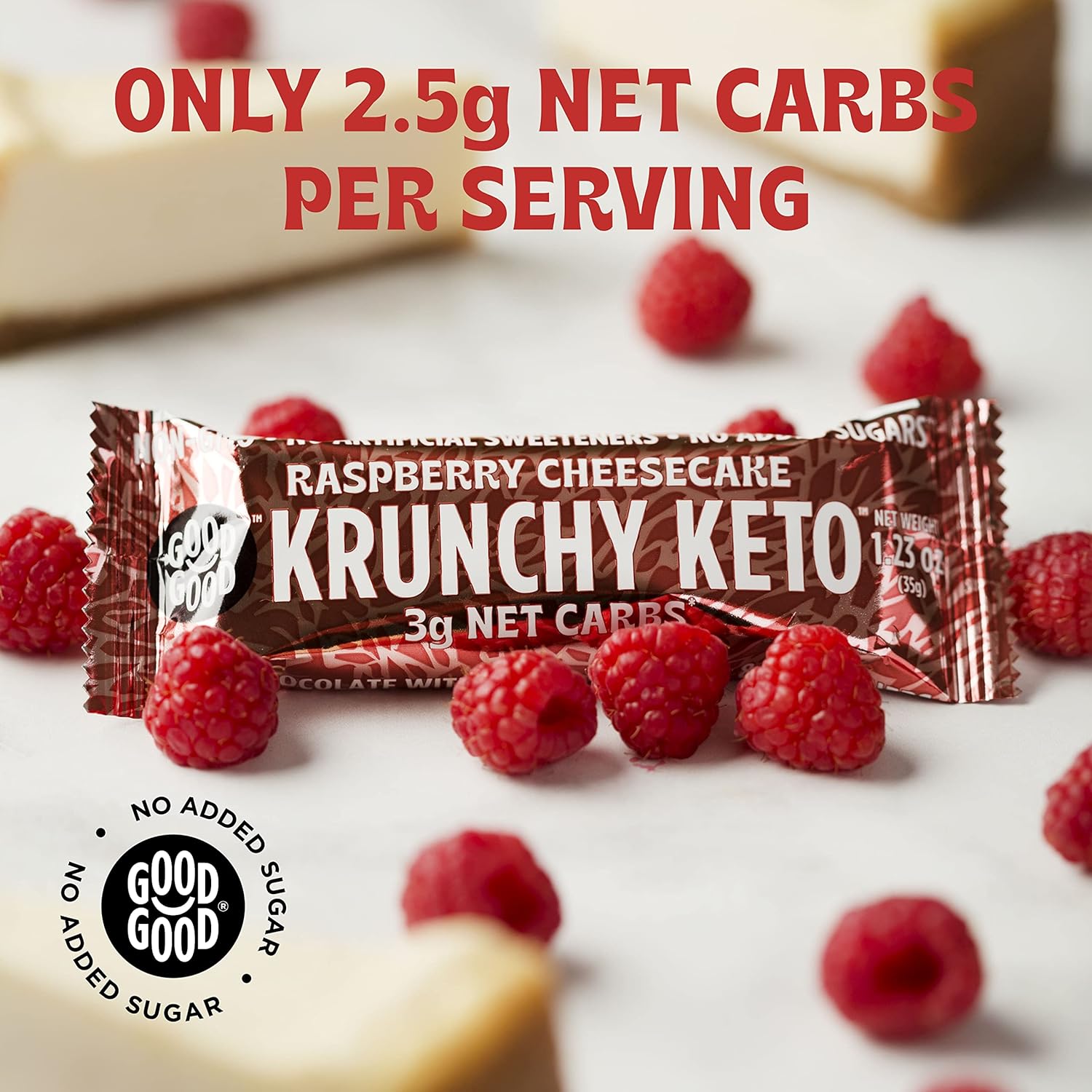 Good Good Krunchy Keto Bar - Raspberry Cheesecake