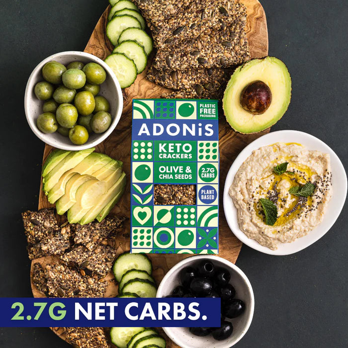 Olive & Chia Seeds Keto Crackers - Adonis