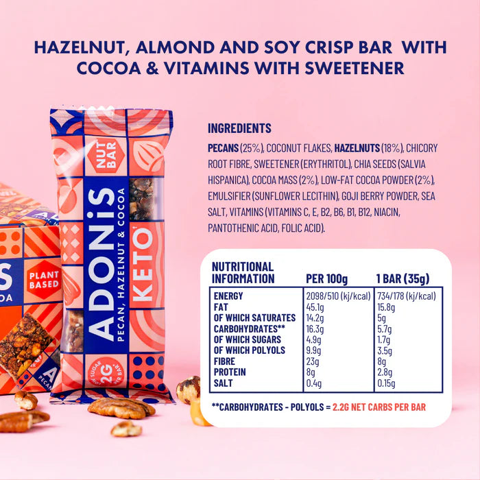 Pecan & Hazelnut Keto Nut Bar - Adonis