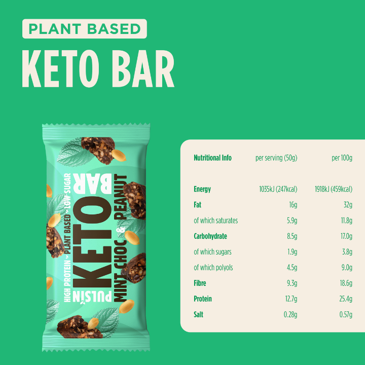 Pulsin - Mint Choc Peanut Keto Bar