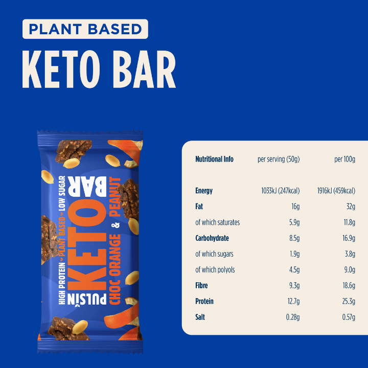 Pulsin - Orange Choc and Peanut Keto Bar